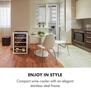 Klarstein Vinamour 48 Uno, vinotéka, 128 l, 48 fliaš, 3 police, 4–18°C, nehrdzavejúca oceľ