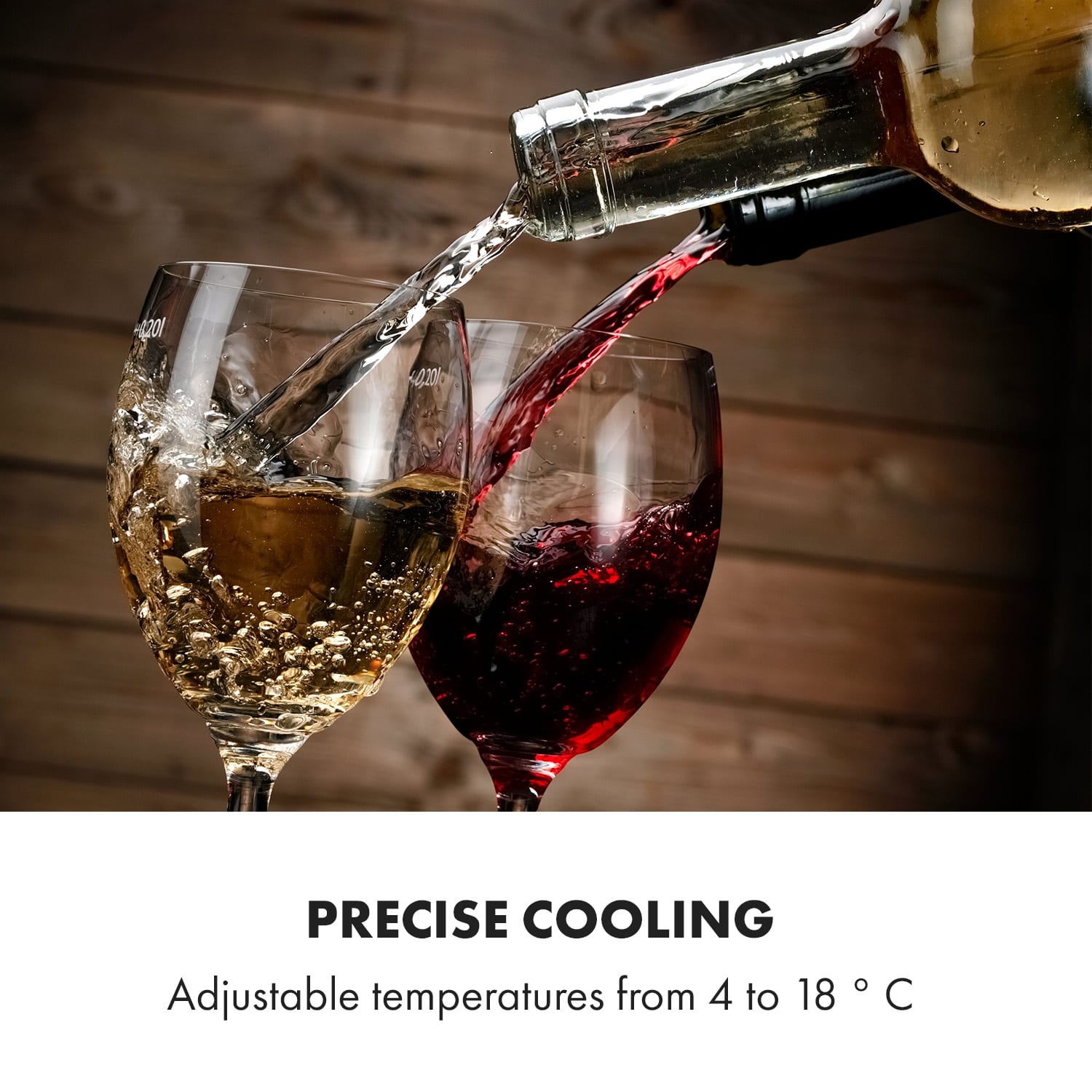 Klarstein Vinamour 48 Uno, vinotéka, 128 l, 48 fliaš, 3 police, 4–18°C, nehrdzavejúca oceľ – Obrázok 3