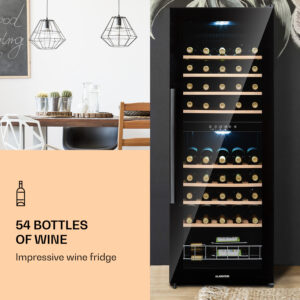 Klarstein Barossa 54 Duo, vinotéka, 148 l, 2 zóny, 54 fliaš, dotykový displej