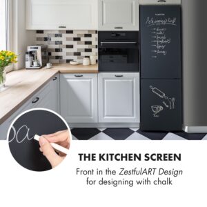 Klarstein Miro XL, kombinovaná chladnička s mrazničkou, 180/69 l, čierna popisovateľná predná časť