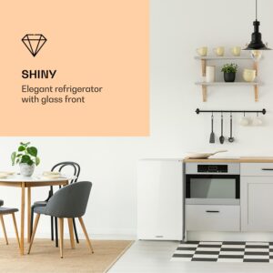 Klarstein Luminance Frost, chladnička, 91 l, energet. trieda F, priečinok na zeleninu, 2 sklenené police, biela