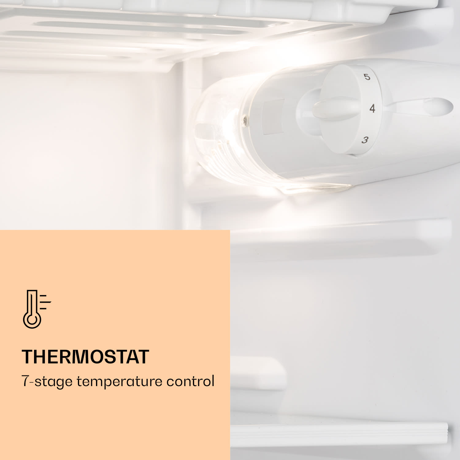 Klarstein Luminance Frost, chladnička, 91 l, energet. trieda F, priečinok na zeleninu, 2 sklenené police, biela – Obrázok 4