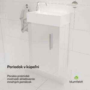 Blumfeldt Johnstone, umývadlo a skrinka do kúpeľne, 40 cm, keramické umývadlo, zatváranie Soft-Close