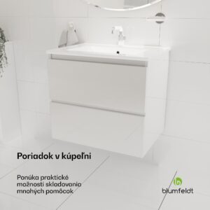 Blumfeldt Johnstone, umývadlo a skrinka do kúpeľne, 60 cm, keramické umývadlo, zatváranie Soft-Close