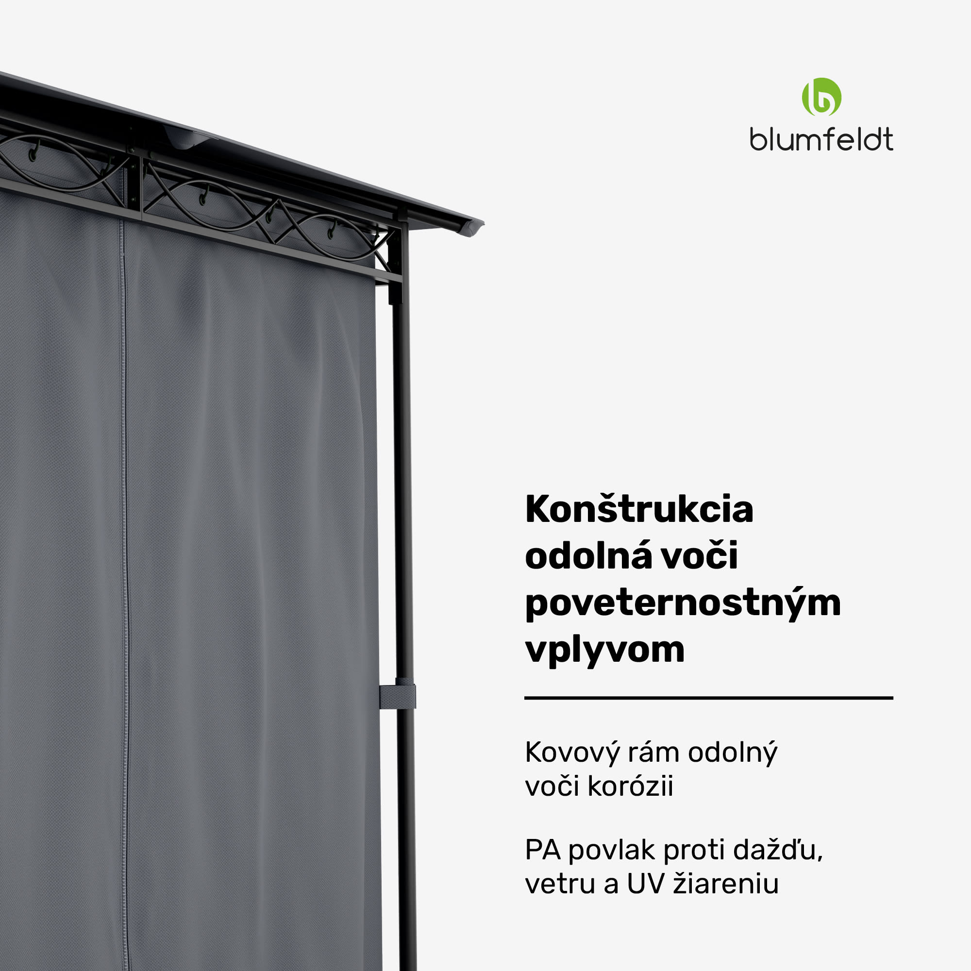 Blumfeldt Mondo, záhradný altánok, párty stan, oceľ, polyester, tmavosivý – Obrázok 5