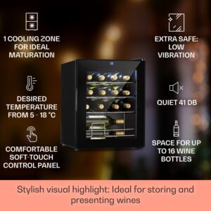 Klarstein Shiraz, vinotéka, 42 l, 131 W, 5-18°C, dotykový ovládací panel, čierna