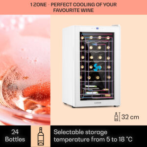 Klarstein Shiraz 24 Uno, vinotéka, 63 l, 24 fliaš, 5-18°C, dotykový ovládací panel