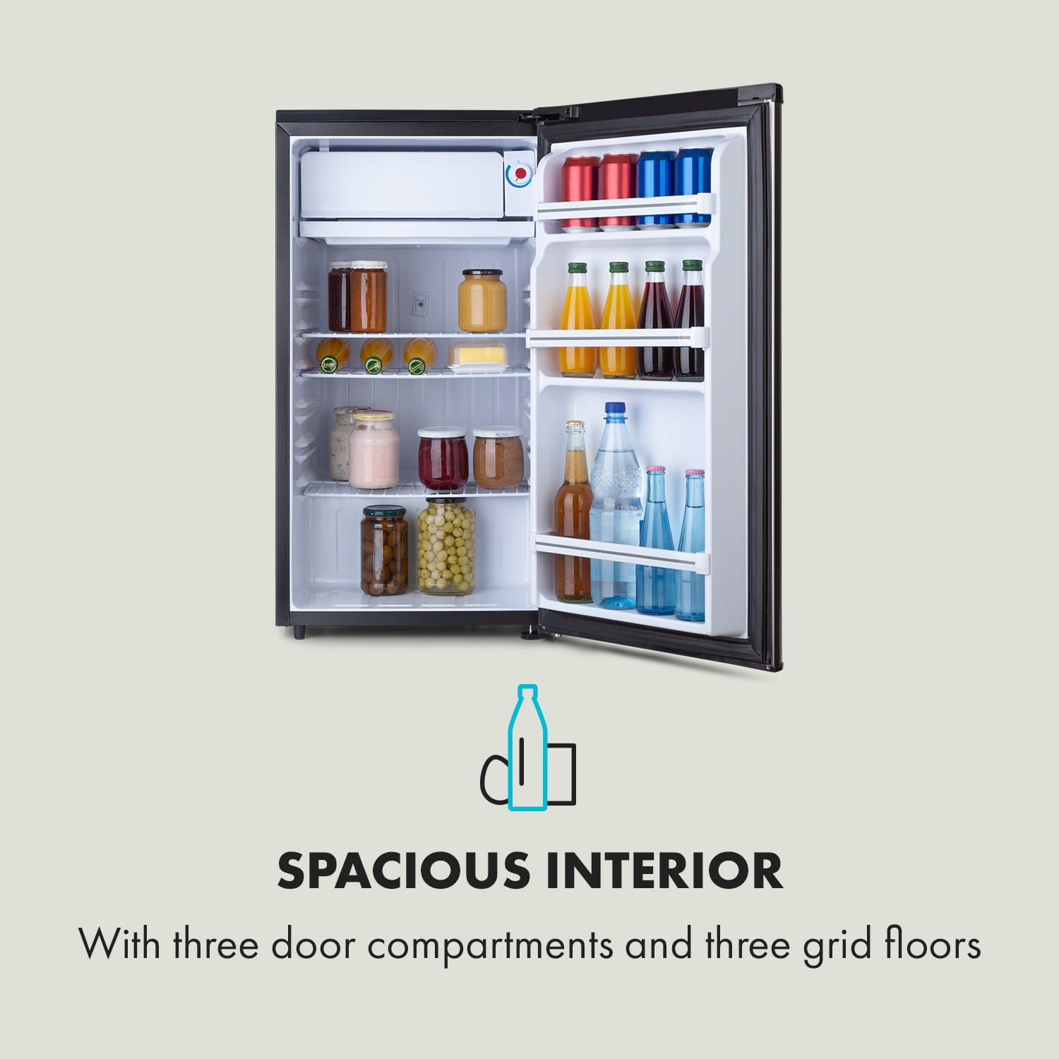 Klarstein Yummy, chladnička s mraziacim priečinkom, 90 l, energet. trieda E, 42 dB – Obrázok 4