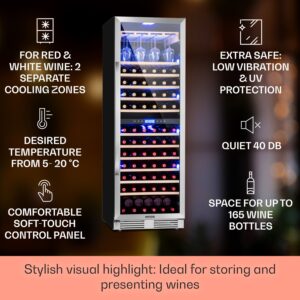 Klarstein Vinovilla Grande Duo, veľkoobjemová vinotéka, 425 l, 165 fliaš, 3-farebné LED osvetlenie
