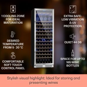 Klarstein Vinovilla Grande 165 Built-in Uno, chladnička na víno, 425 l, 165 fl. Sklenené dvere