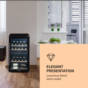 Klarstein Barossa 34 Duo, vinotéka, 2 zóny, 34 fliaš, sklenené dvierka, dotykové ovládanie, čierna