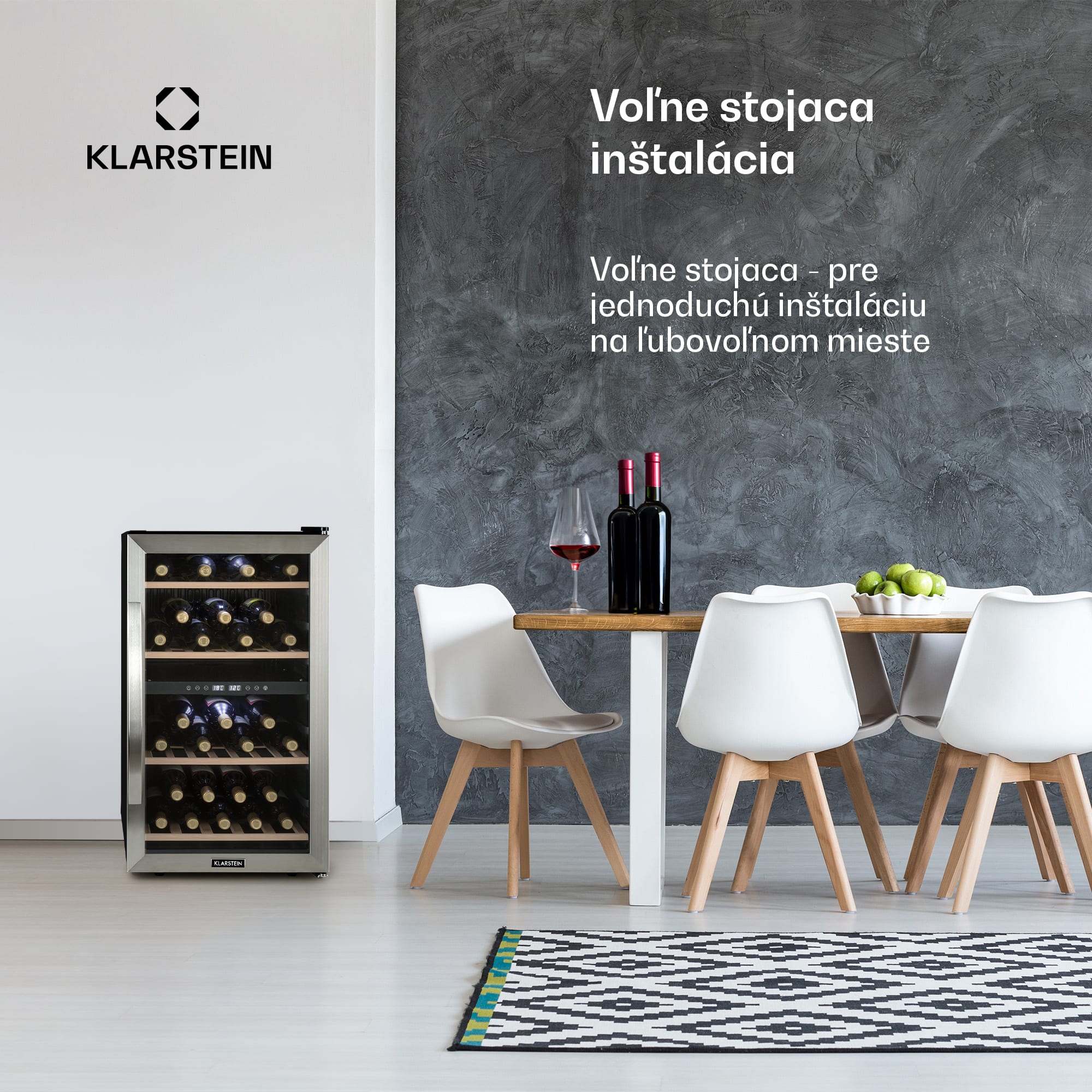 Klarstein Vinamour 45D, vinotéka, 118 l, 45 fliaš, 5–18°C, 2 zóny, nehrdzavejúca oceľ – Obrázok 2