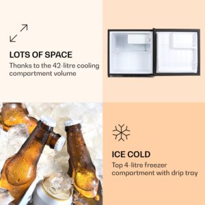 Klarstein Spitzbergen Aca, chladnička s mrazničkou, 46 l, energet. trieda F, čierna