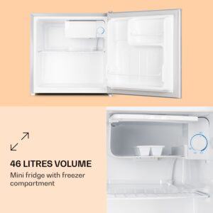 Klarstein CO2-50L1-SG, chladnička, 46 l, energet. trieda F, nehrdzavejúca oceľ, priehradka na ľad