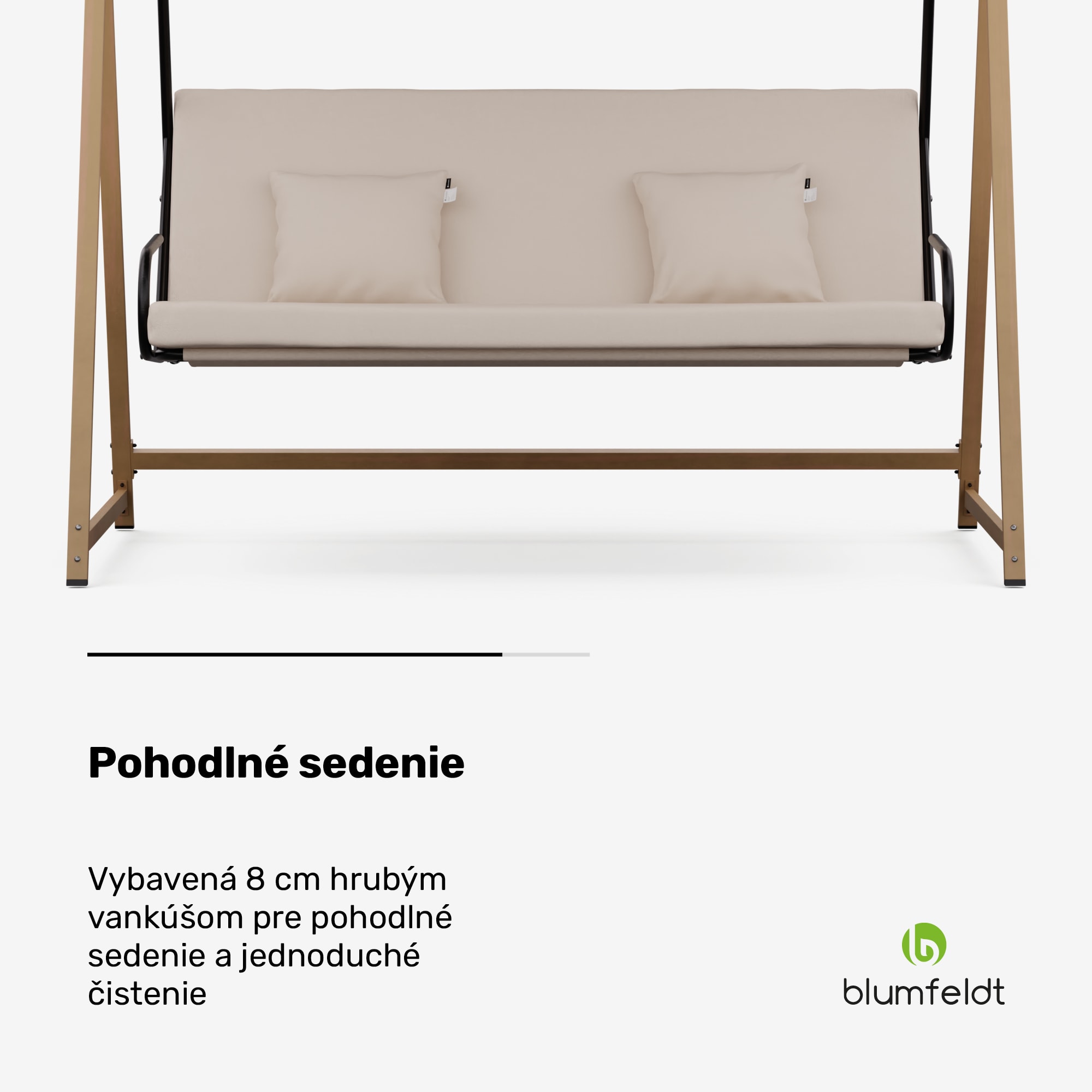 Blumfeldt ZenGrove, hollywoodska hojdačka, 3-miestna, individuálne nastaviteľná, oceľ s práškovou povrchovou úpravou, odolná voči poveternostným vplyvom – Obrázok 5