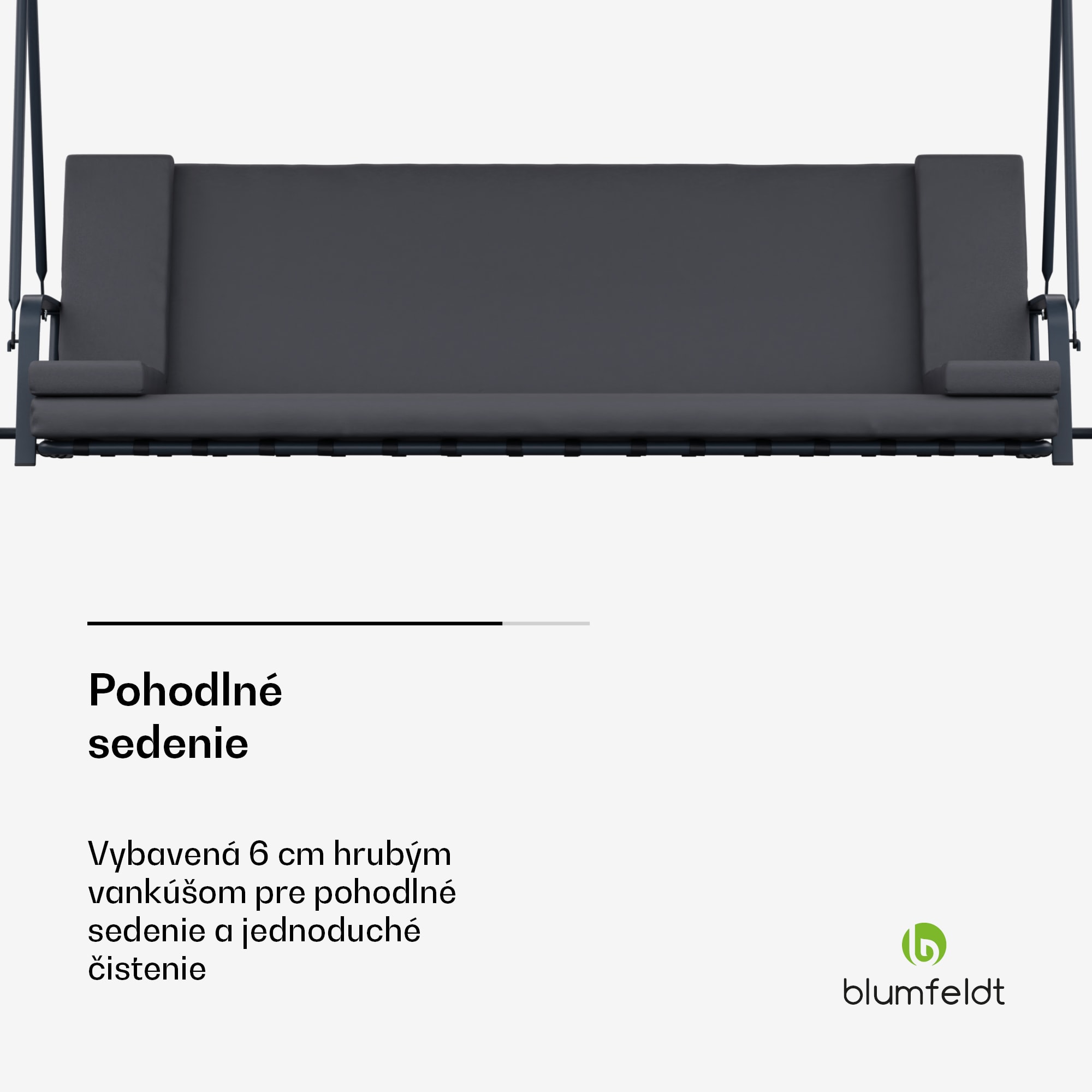 Blumfeldt LuxeLounge, hollywoodska hojdačka, 3-miestna, individuálne nastaviteľná, oceľ s práškovou povrchovou úpravou, odolná voči poveternostným vplyvom – Obrázok 5