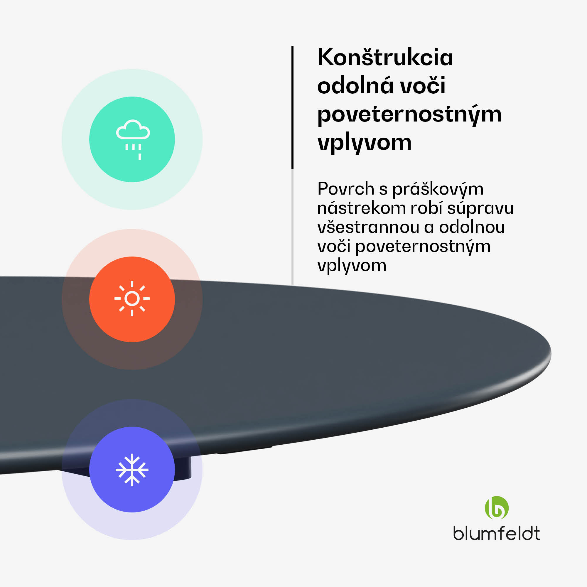 Blumfeldt UrbanEdge bistro stôl, barový stôl, 60 cm, skladací, prášková farba, odolný voči poveternostným vplyvom – Obrázok 4