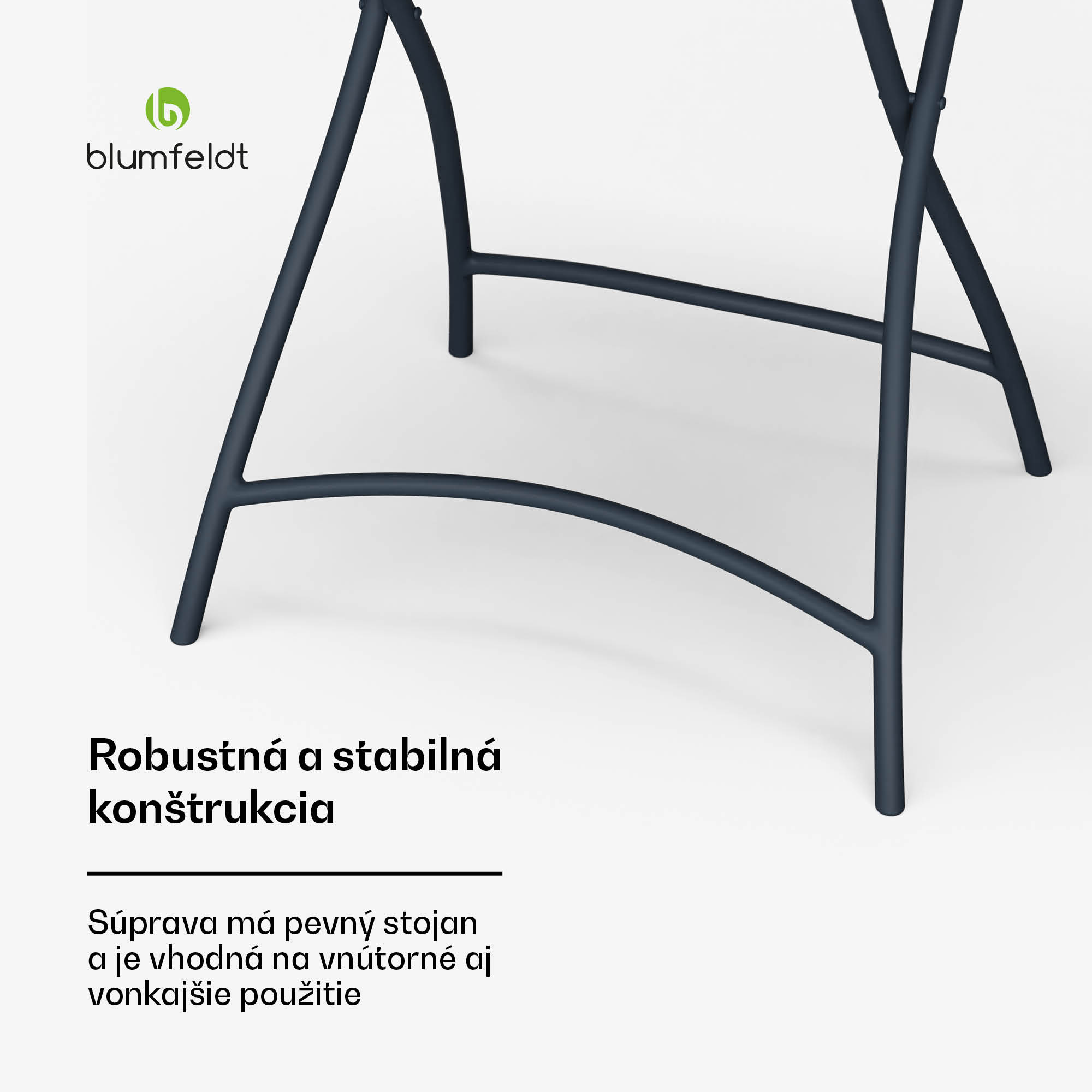 Blumfeldt RetroChic záhradný set, 1 stôl + 2 stoličky, 60 cm, skladacie, potiahnutý, odolný voči poveternostným vplyvom – Obrázok 3