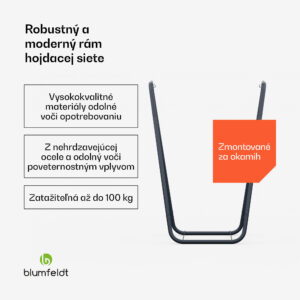 Blumfeldt SwayStation Curve rám hojdacej siete, odolný proti korózii, odolný proti poveternostným vplyvom, vnútorný/ vonkajší priestor, do 100 Kg