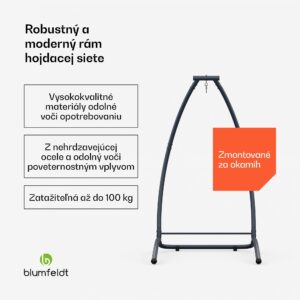 Blumfeldt SwayStation Arch rám hojdacej siete, odolný proti korózii, odolný proti poveternostným vplyvom, vnútorný/ vonkajší priestor, do 100 Kg