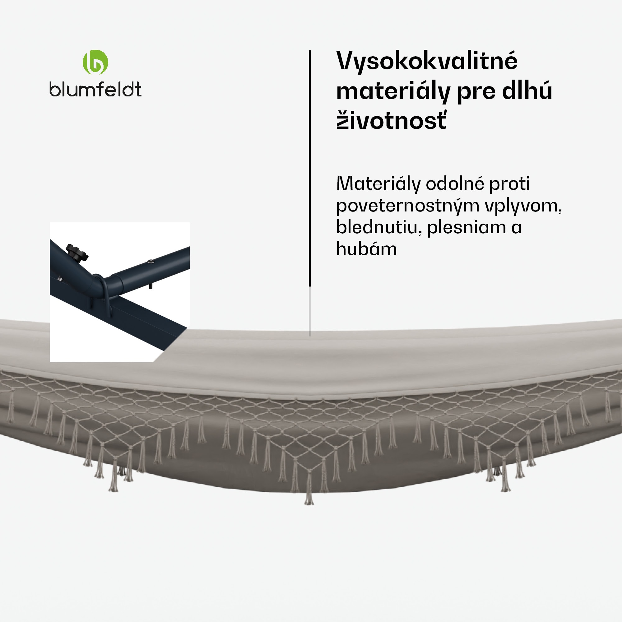 Blumfeldt SwayStation Boho hojdacia sieť, 320 x 116 cm, odolná proti poveternostným vplyvom, odolná proti hrdzi – Obrázok 2