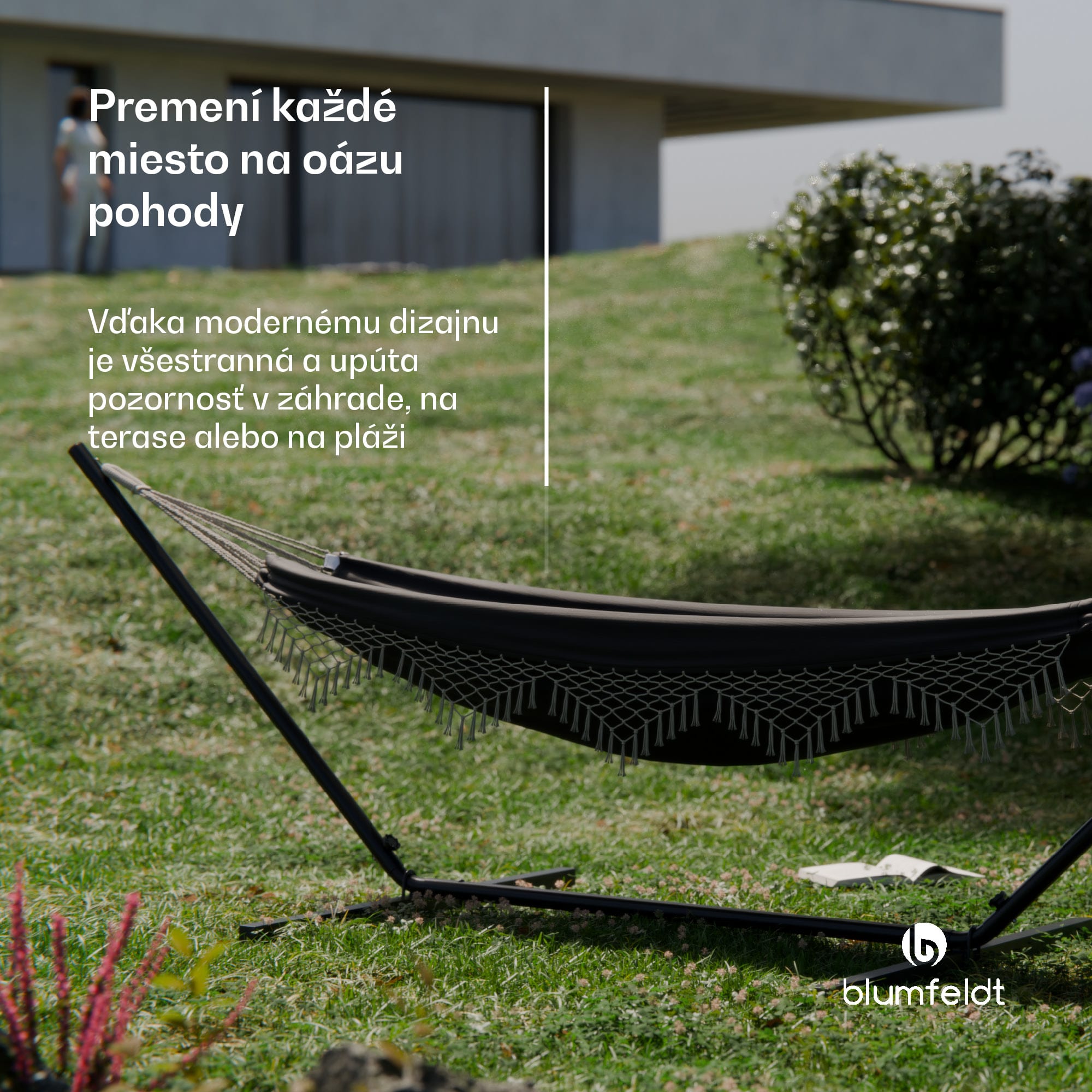 Blumfeldt SwayStation Boho hojdacia sieť, 400 x 116 cm, odolná proti poveternostným vplyvom, odolná proti hrdzi – Obrázok 4