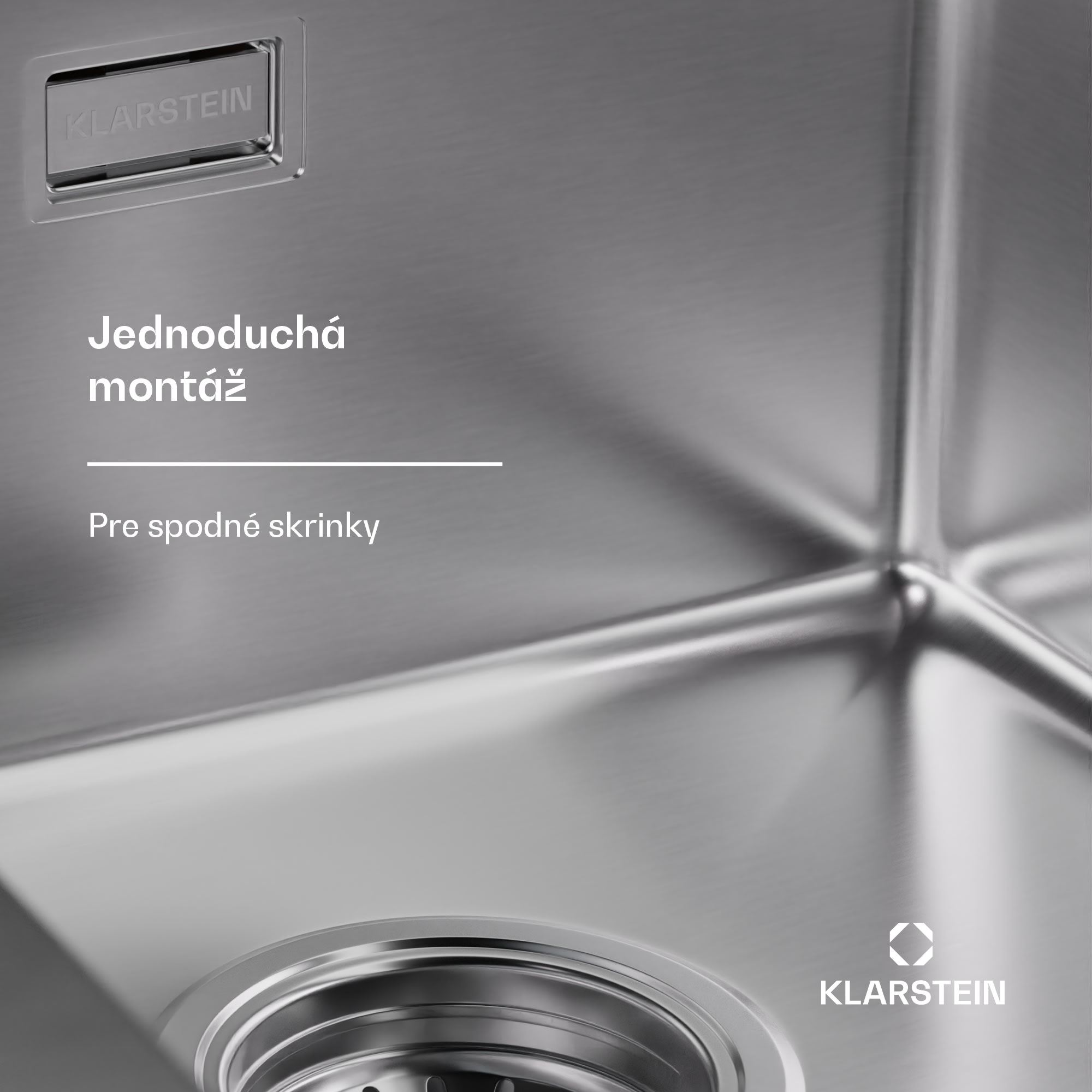 Klarstein TitanSteel Kuchynský drez 45 x 39 cm (DxŠ) s povrchom odolný voči hrdzi, poškriabaniu a teplu – Obrázok 5