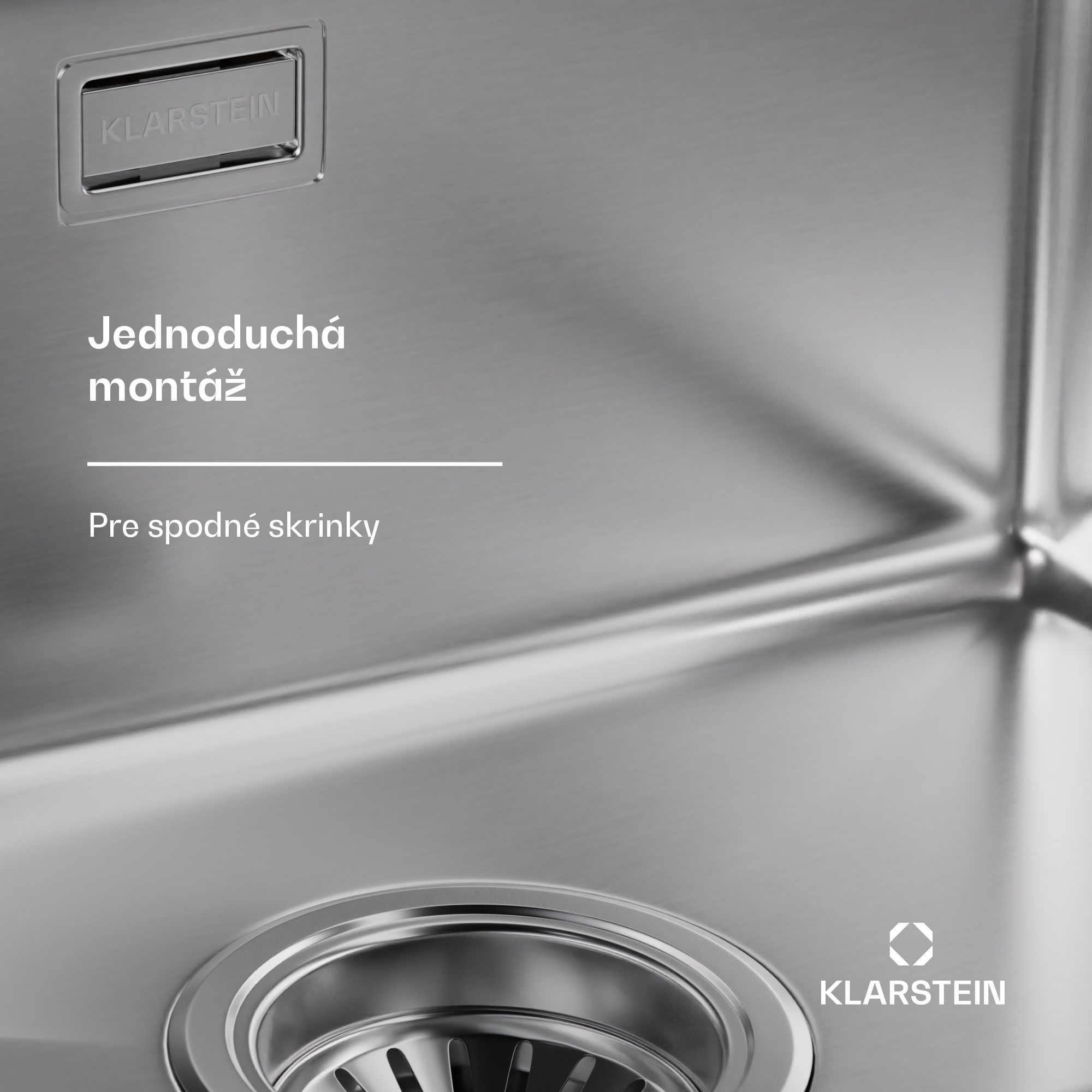 Klarstein TitanSteel Kuchynský drez 45 x 45 cm (DxŠ) s povrchom odolný voči hrdzi, poškriabaniu a teplu – Obrázok 5