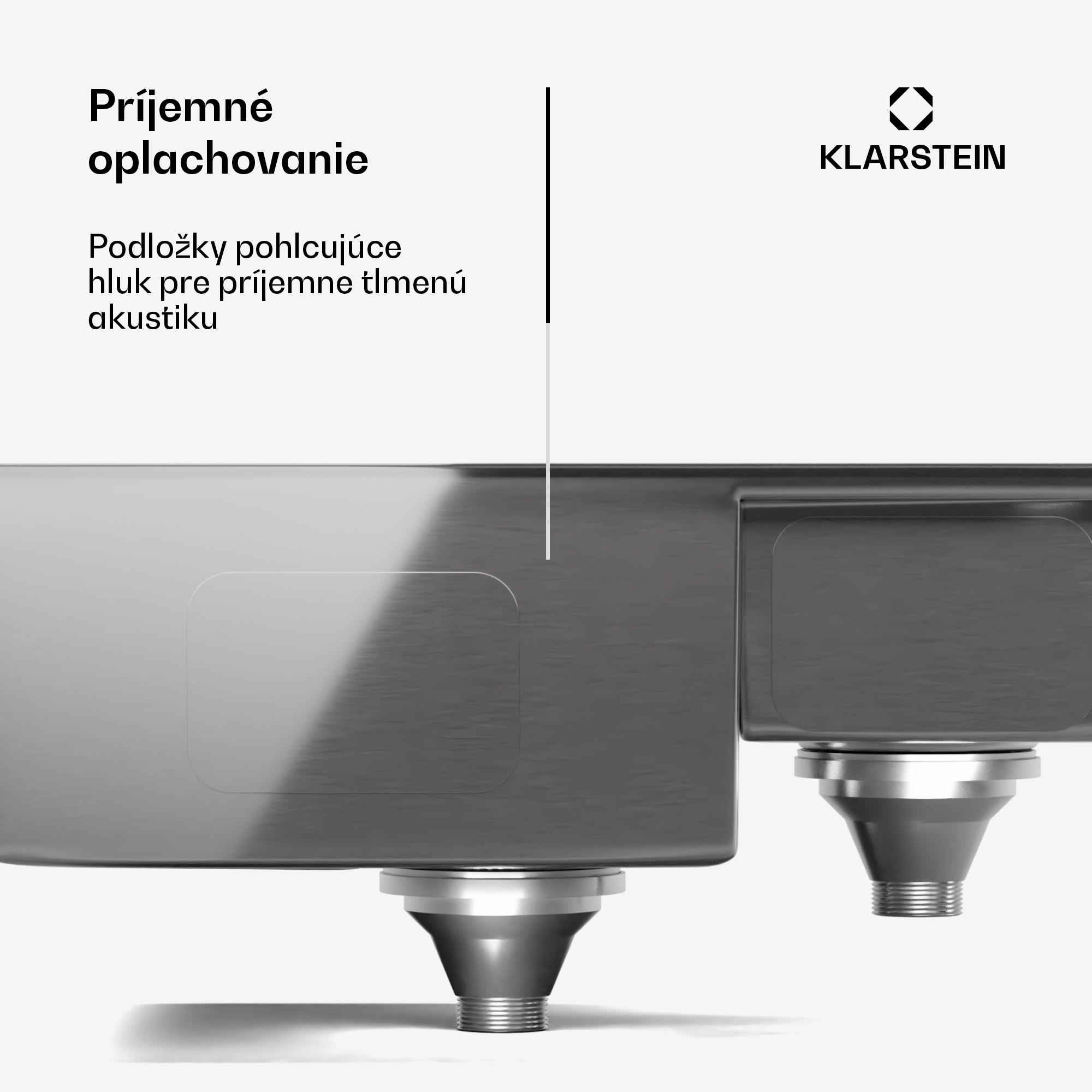 Klarstein TitanSteel kuchynský drez, 61 x 50 cm, 2 umývadlá, nehrdzavejúca oceľ, žiaruvzdorný – Obrázok 4