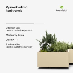 Blumfeldt Versagrow vyvýšený záhon s 8 modulmi, individuálny tvar, hrúbka 1 mm, nehrdzavejúca oceľ