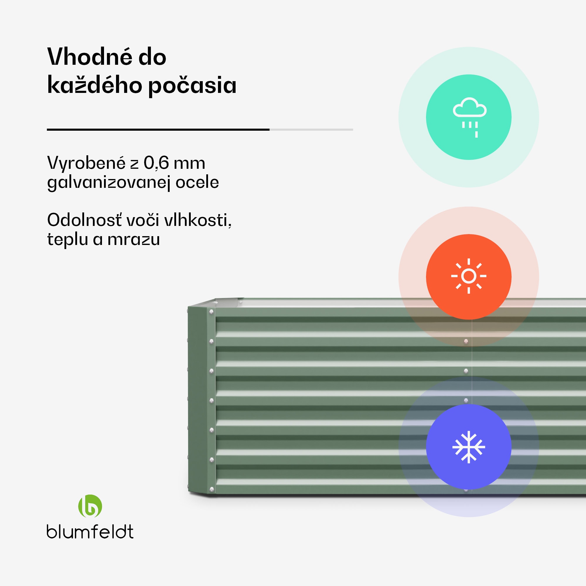 Blumfeldt High Grow Straight, vyvýšený záhon, 180 x 60 x 90 cm, z vlnitého oceľového plechu, jednoduchá montáž, odolný voči hrdzi a mrazu