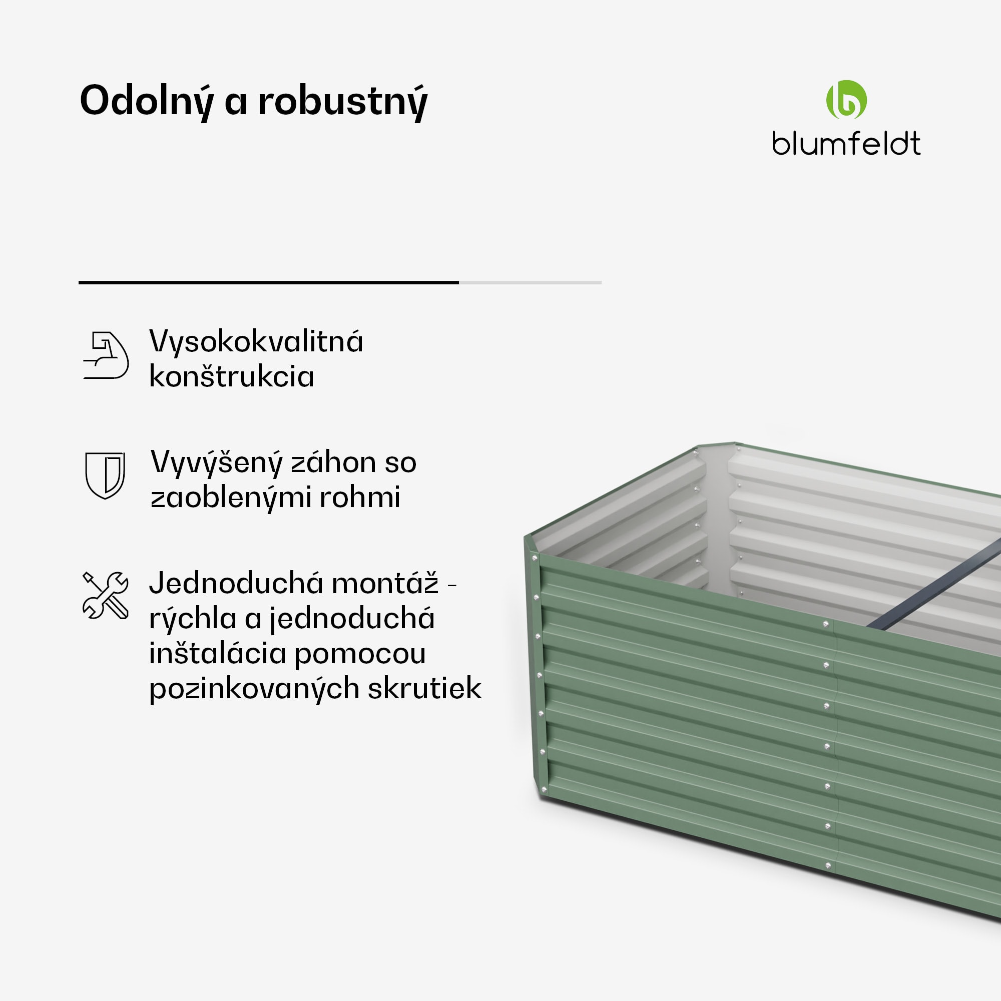 Blumfeldt High Grow Straight, vyvýšený záhon, 180 x 60 x 90 cm, z vlnitého oceľového plechu, jednoduchá montáž, odolný voči hrdzi a mrazu – Obrázok 5