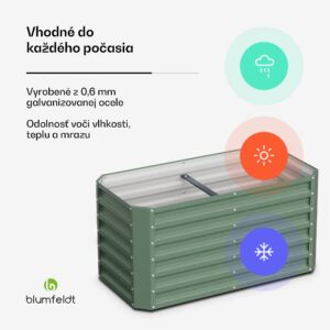 Blumfeldt High Grow Straight, vyvýšený záhon, 120 x 60 x 60 cm, z vlnitého oceľového plechu, jednoduchá montáž, odolný voči hrdzi a mrazu