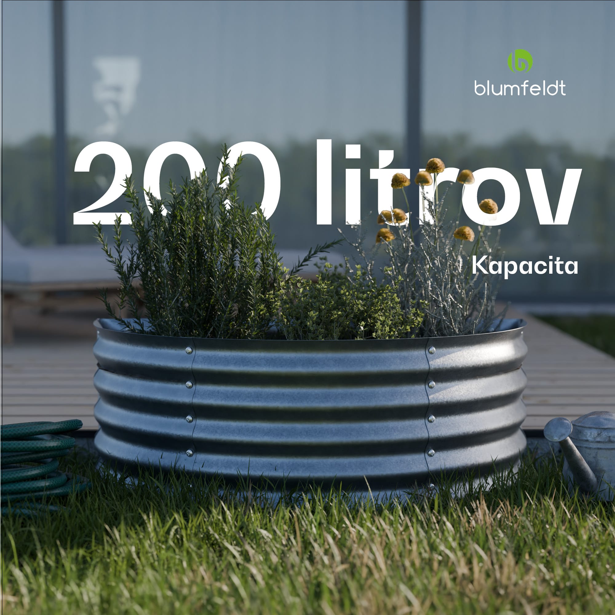 Blumfeldt High Grow Half Circle, polkruhový vyvýšený záhon, 105x43x60 cm, z vlnitého oceľového plechu, jednoduchá montáž, odolný voči hrdzi a mrazu – Obrázok 4