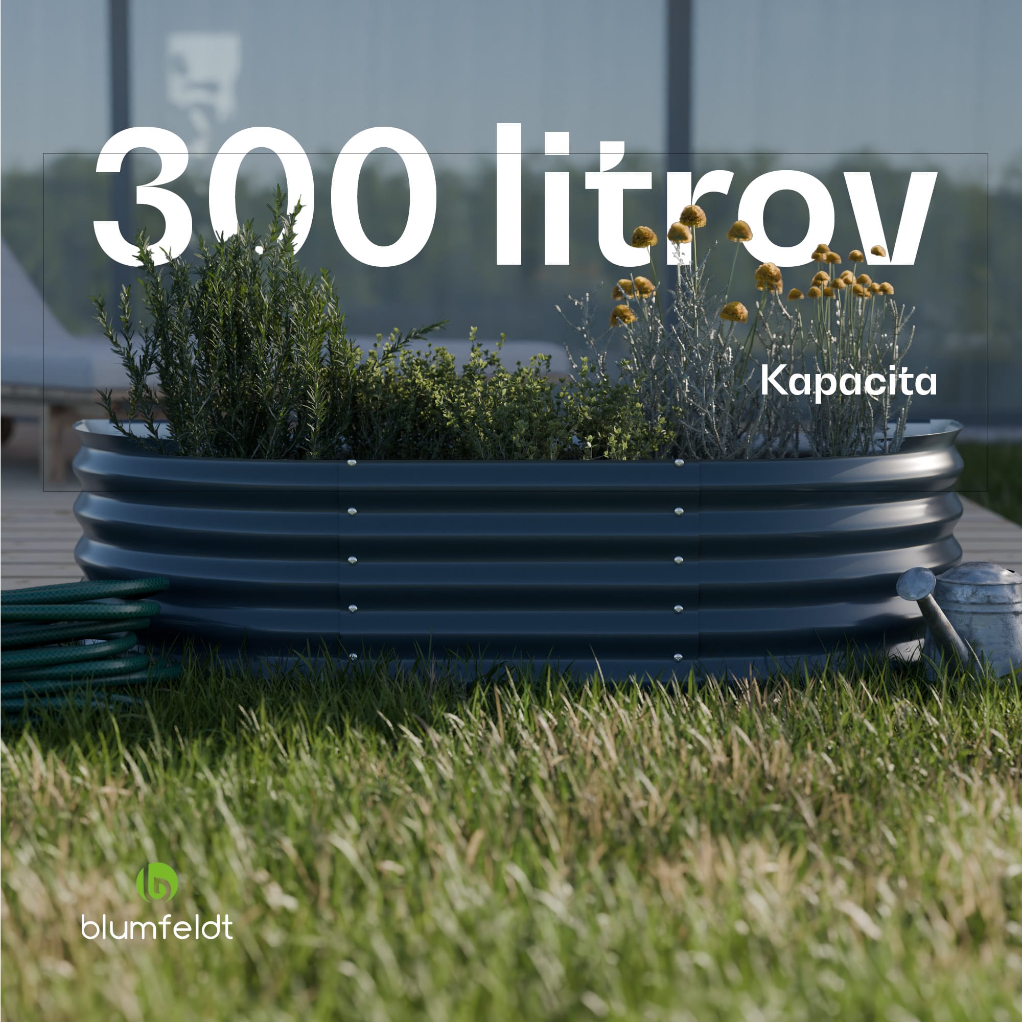 Blumfeldt High Grow Extended, vyvýšený záhon, 150x43x60 cm, z vlnitého oceľového plechu, jednoduchá montáž, odolný voči hrdzi a mrazu – Obrázok 4