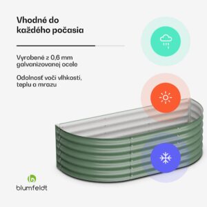 Blumfeldt High Grow Extended, vzvýšený záhon, 150 x 43 x 60 cm, z vlnitého oceľového plechu, jednoduchá montáž, odolný voči hrdzi a mrazu