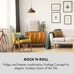 Klarstein Audrey Mini, retro chladnička, 48 l, 2 úrovne, energet. trieda F