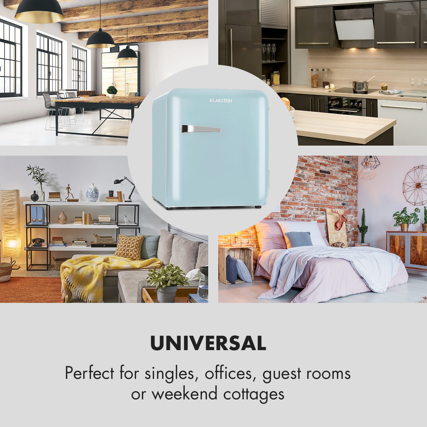 Klarstein Audrey Mini, retro chladnička, 48 l, 2 úrovne, energet. trieda F – Obrázok 2