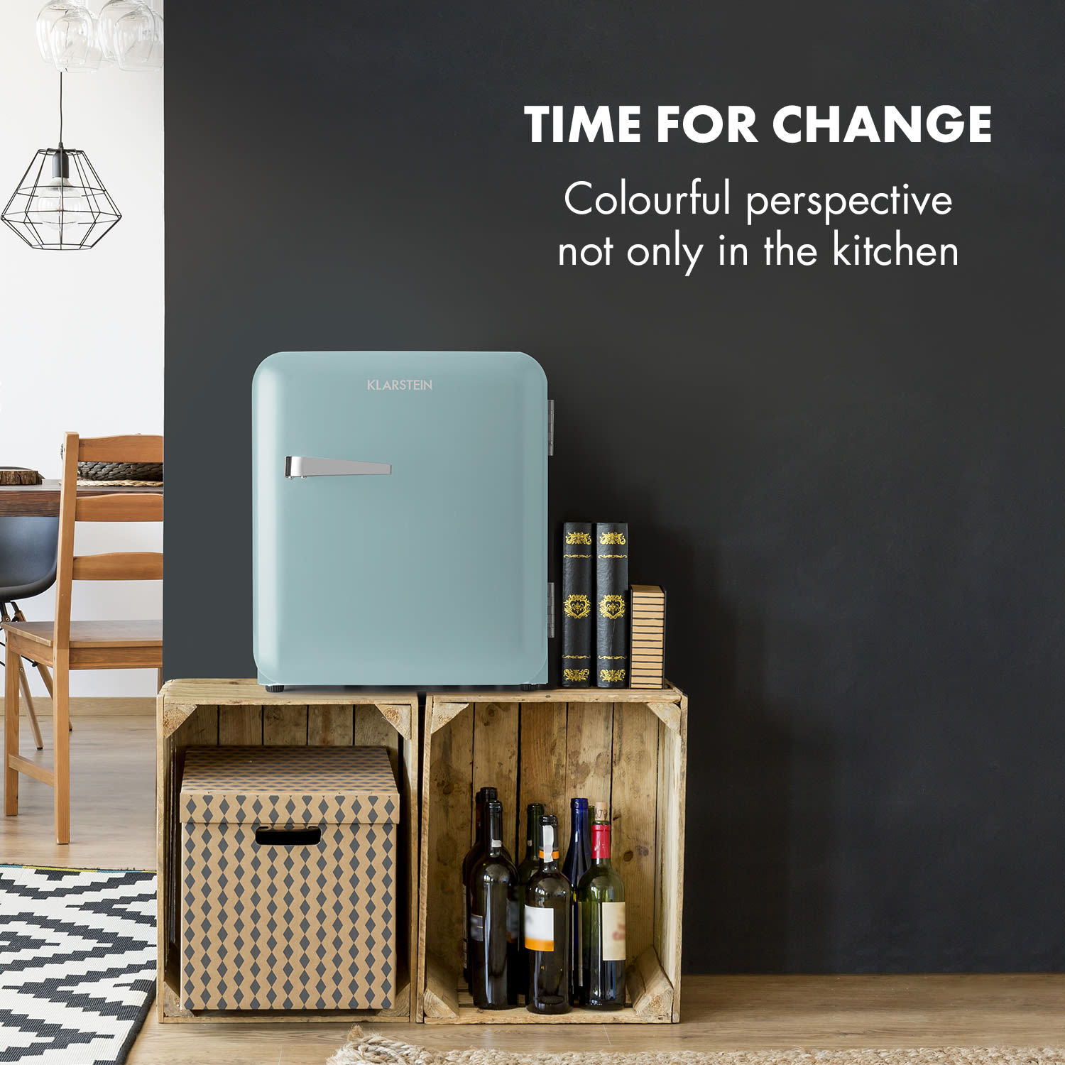 Klarstein Audrey Mini, retro chladnička, 48 l, 2 úrovne, energet. trieda F – Obrázok 5