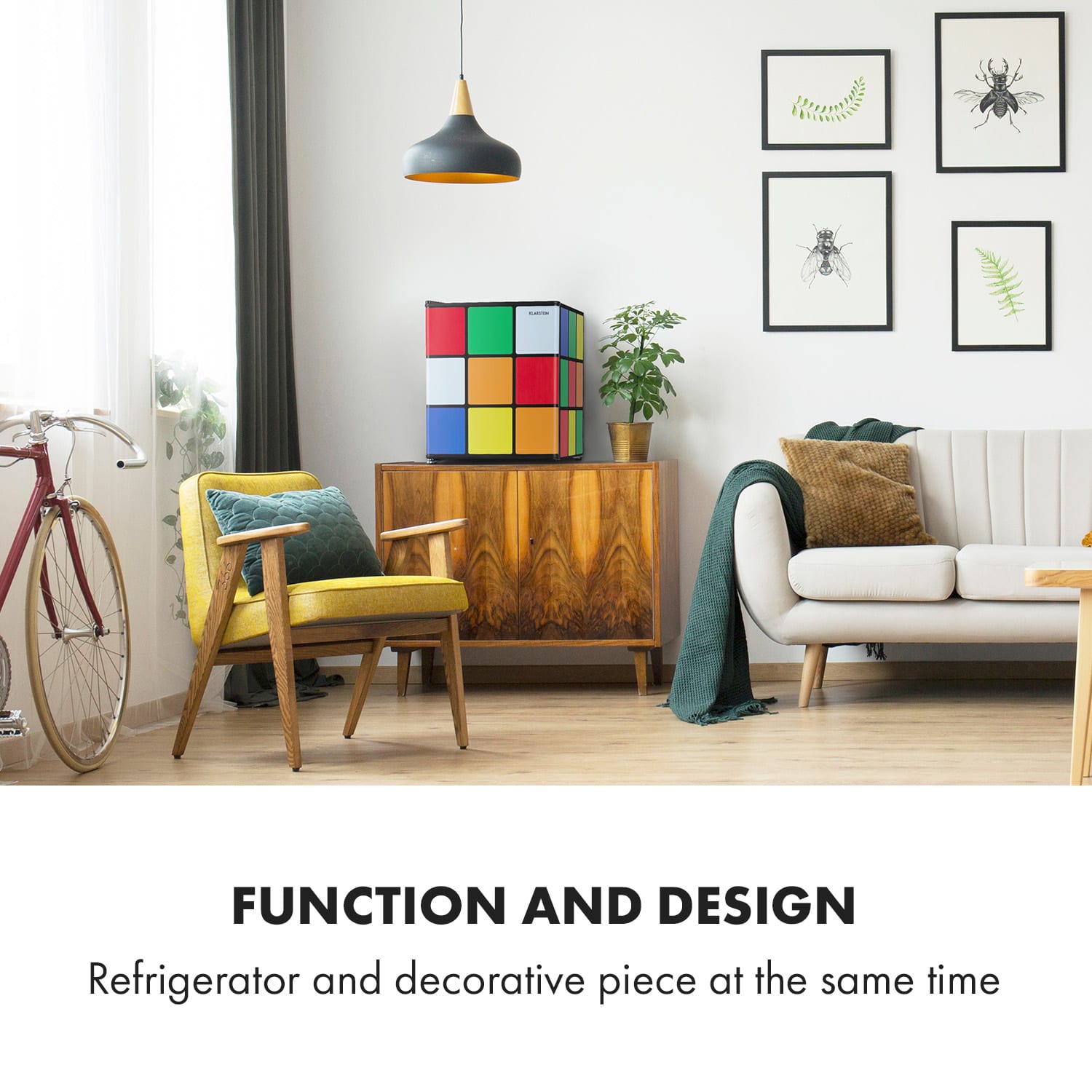 Klarstein Solve, chladnička, mini bar, 48 l, dizajn magickej kocky – Obrázok 4