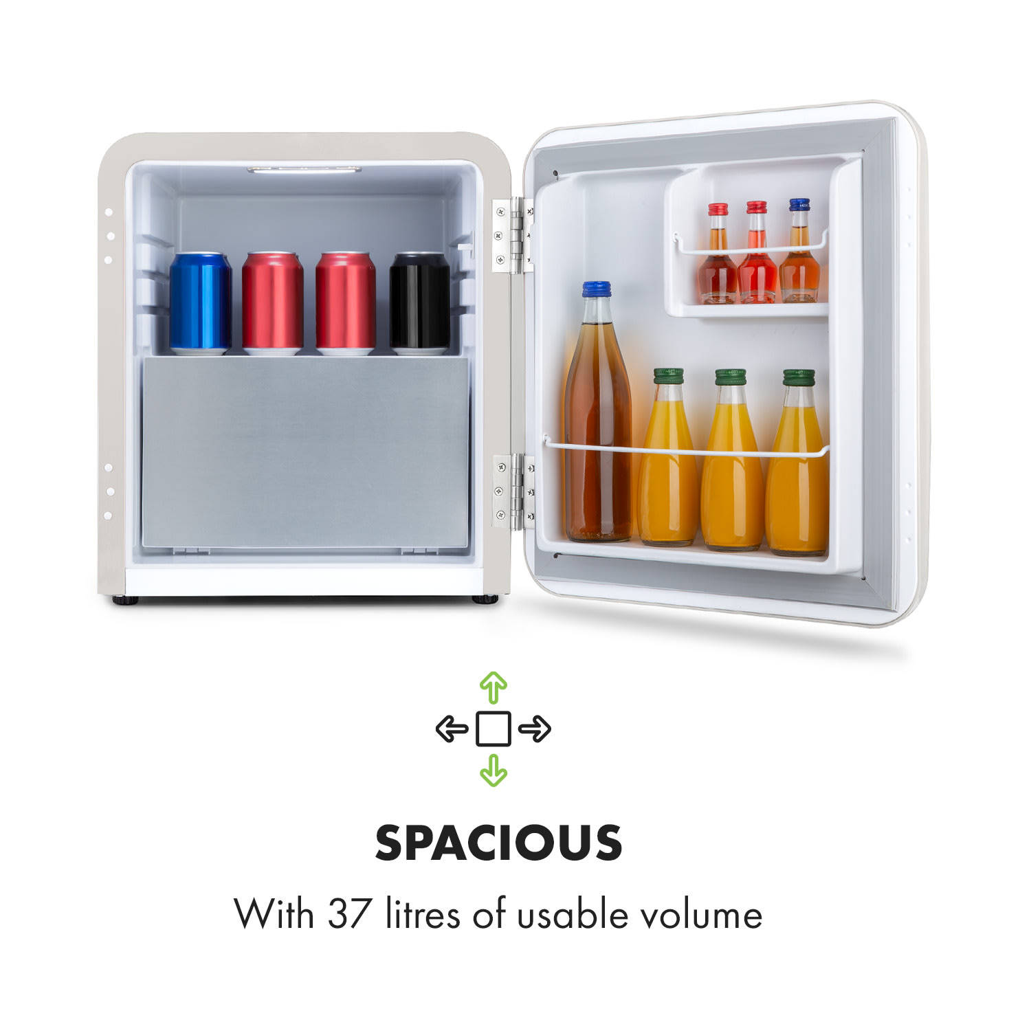 Klarstein Audrey Mini, retro chladnička, energet. trieda E, mraziaci priečinok, LED – Obrázok 2