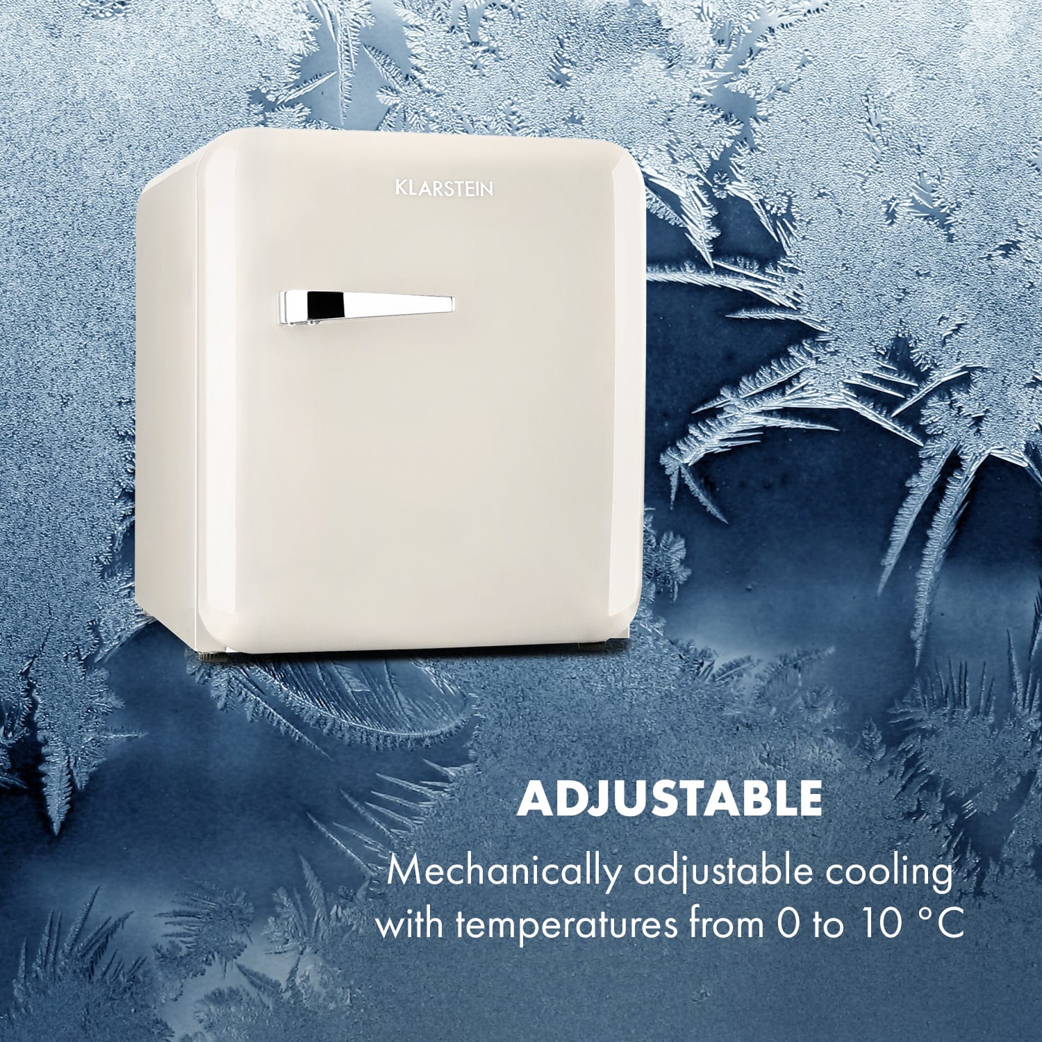 Klarstein Audrey Mini, retro chladnička, energet. trieda E, mraziaci priečinok, LED – Obrázok 4