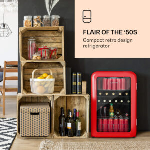Klarstein PopLife, chladnička na nápoje, chladnička, 115 l, 0-10°C, retro dizajn