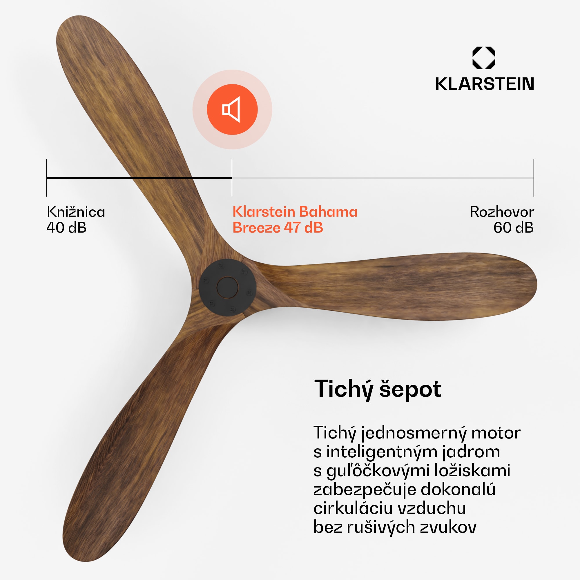 Klarstein Bahama Breeze Smart Stropný ventilátor , lopatky rotora z masívneho dreva, diaľkové ovládanie + ovládanie pomocou aplikácie – Obrázok 5