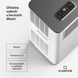 Klarstein Breeze Box 7K Smart PAC klimatizácia, režim 3 v 1, Inteigentné ovládanie, do 25 m², 24-hodinový časovač, mobilná