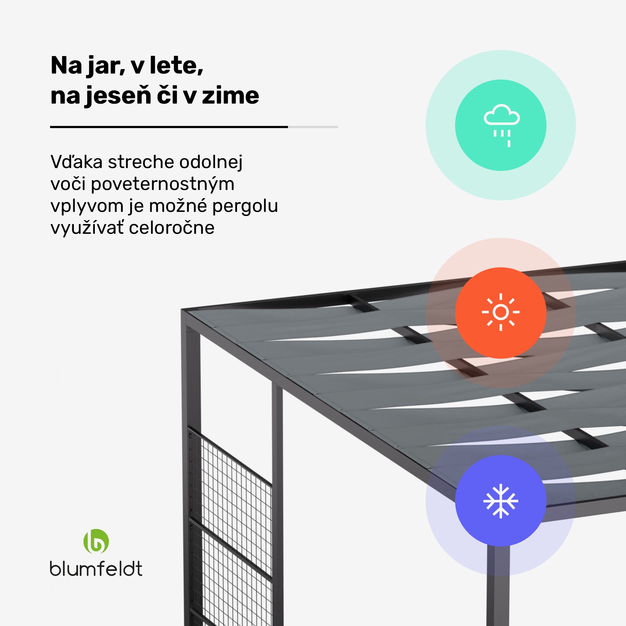 Blumfeldt Shade Cove GreenWall, pergola, 3 x 3 m, bočné steny, práškovo lakovaná farba, odolná voči poveternostným vplyvom – Obrázok 2