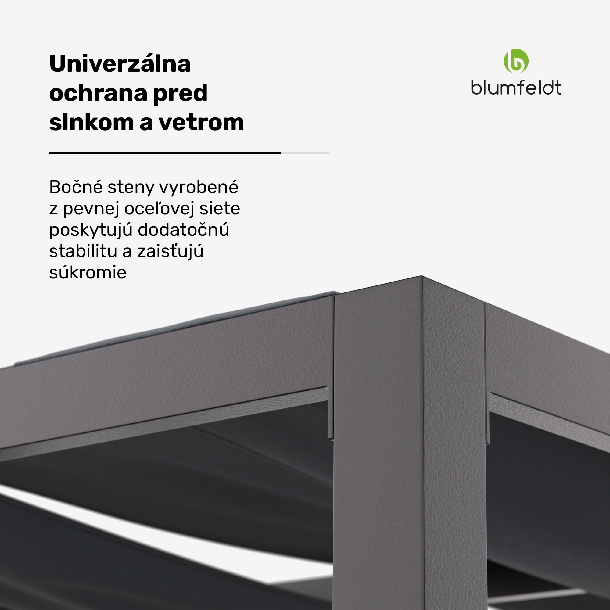 Blumfeldt Shade Cove GreenWall, pergola, 3 x 3 m, bočné steny, práškovo lakovaná farba, odolná voči poveternostným vplyvom – Obrázok 3