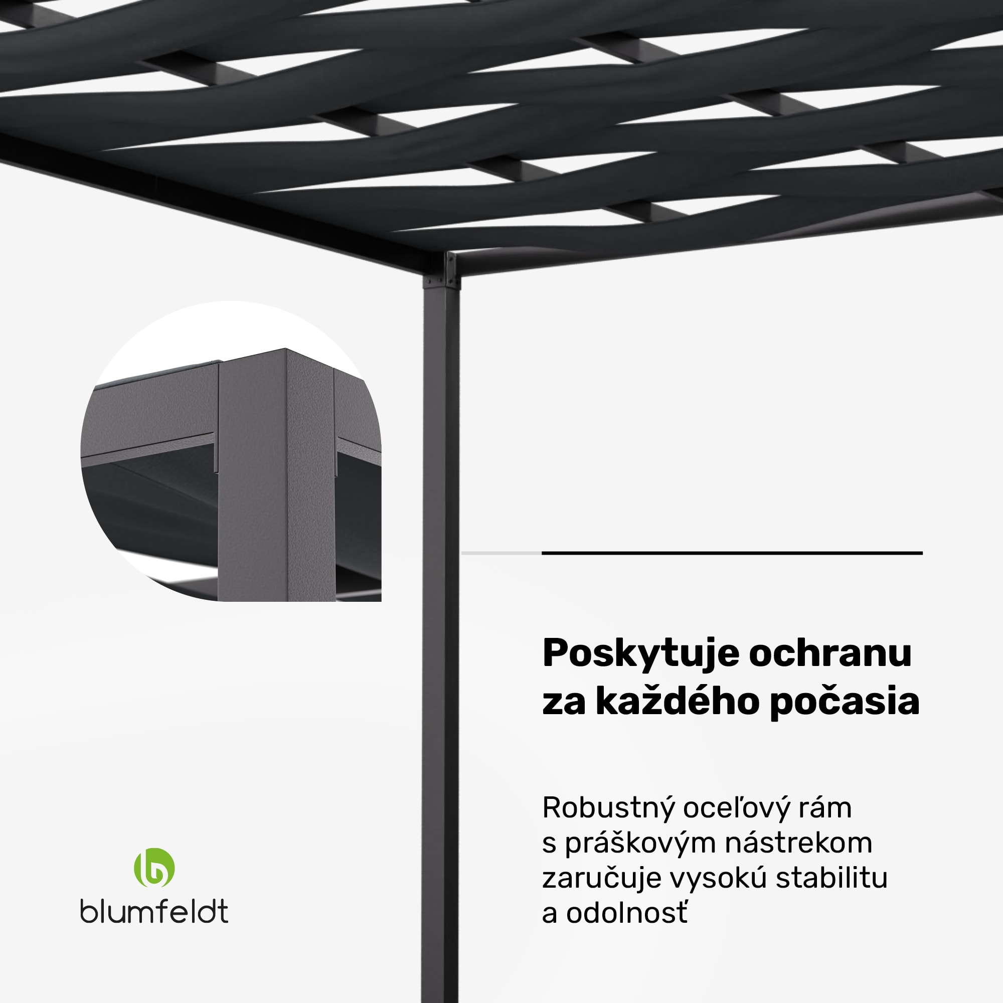 Blumfeldt Shade Cove GreenWall, pergola, 3 x 3 m, bočné steny, práškovo lakovaná farba, odolná voči poveternostným vplyvom – Obrázok 5