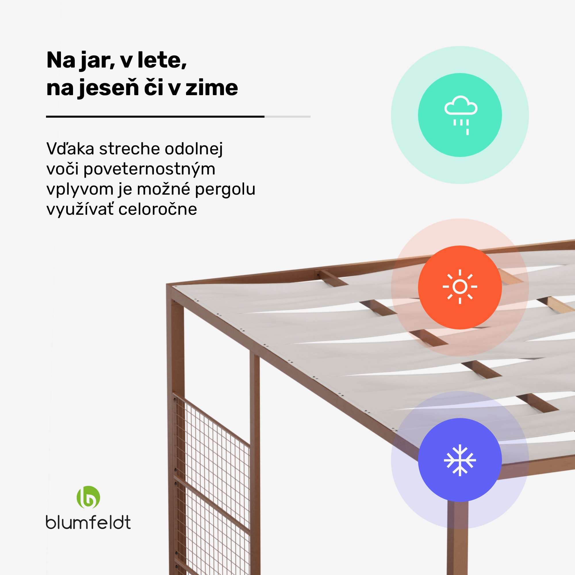 Blumfeldt Shade Cove GreenWall, pergola, 3 x 3 m, bočné steny, práškovo lakovaná farba, odolná voči poveternostným vplyvom – Obrázok 2