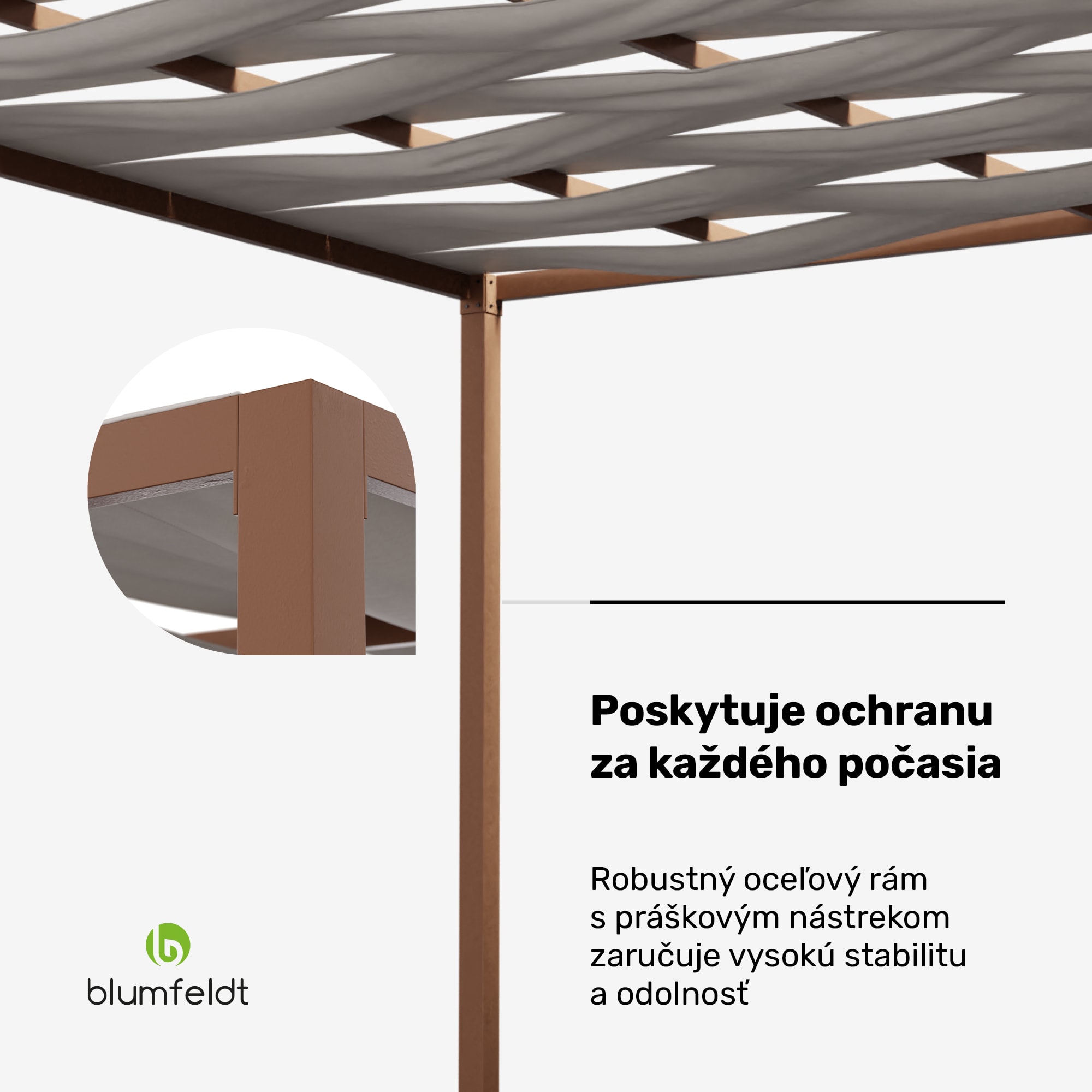 Blumfeldt Shade Cove GreenWall, pergola, 3 x 3 m, bočné steny, práškovo lakovaná farba, odolná voči poveternostným vplyvom – Obrázok 5